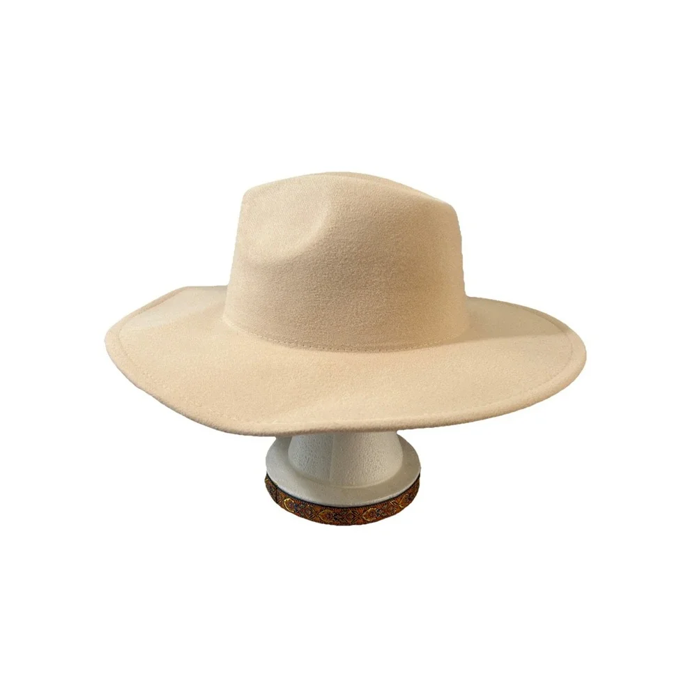 Women's belt hat hand-painted‎ beige